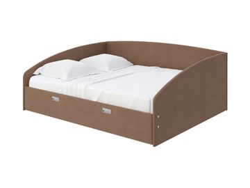 Кровать в спальню Bono 160х200, Велюр (Forest 514 Светло-коричневый) в Самаре