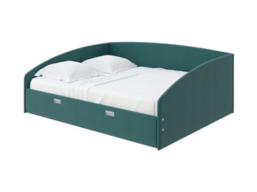 Двуспальная кровать Bono 160х200, Велюр (Forest 560 Морская волна) в Самаре - предосмотр
