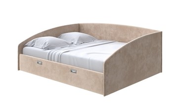 Кровать двуспальная Bono 160х200, Велюр (Лофти Бежевый) в Самаре