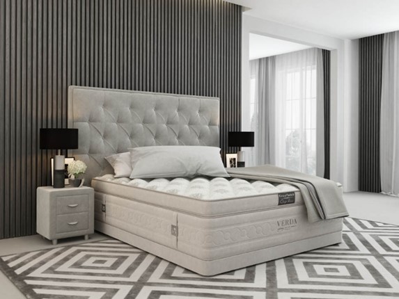 Кровать двуспальная Classic Compact/Basement 180х200, Флок (Велсофт Серый) в Тольятти - изображение