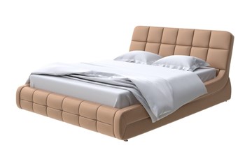 Кровать двуспальная Corso-6 140x200, Экокожа (Бронзовый перламутр) в Самаре