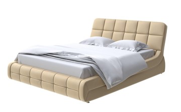 Кровать двуспальная Corso-6 140x200, Экокожа (Золотой перламутр) в Самаре