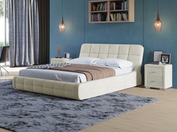 Кровать двуспальная Corso-6 140x200, Велюр (Лофти лён) в Самаре