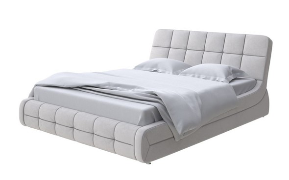 Кровать 2-спальная Corso-6 200х200, Велюр (Ultra Серый камень) в Самаре - изображение