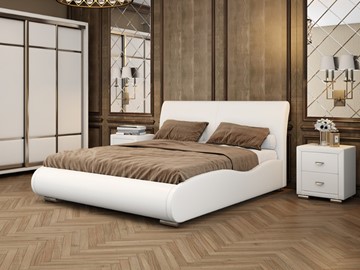 Кровать в спальню Corso-8 Lite 160х200, Экокожа (Белый) в Самаре