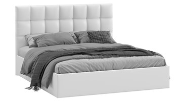 Кровать двуспальная Эмбер тип 1 (Экокожа белая) в Самаре