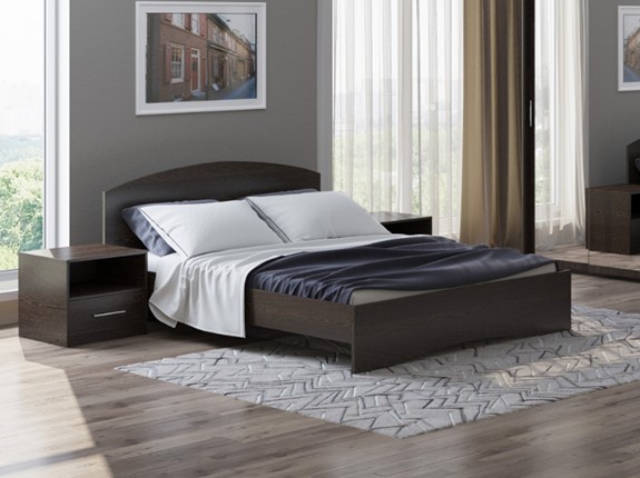Двуспальная кровать Этюд 180х200, Дуб Венге в Самаре - изображение