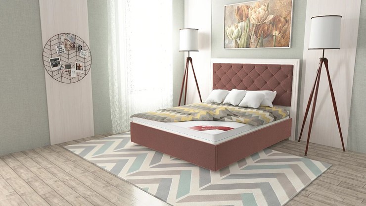 Кровать 2-спальная Манхэттен 180х200 (с основанием), с высотой спинки - 140 см в Самаре - изображение 7