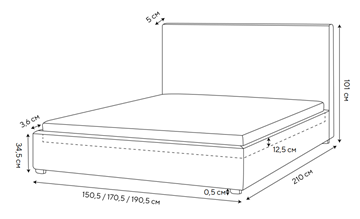 Кровать спальная Mono 140х200, Велюр (Monopoly Миндаль (111)) в Самаре - предосмотр 1