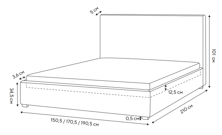 Кровать спальная Mono 140х200, Велюр (Monopoly Миндаль (111)) в Самаре - изображение 1