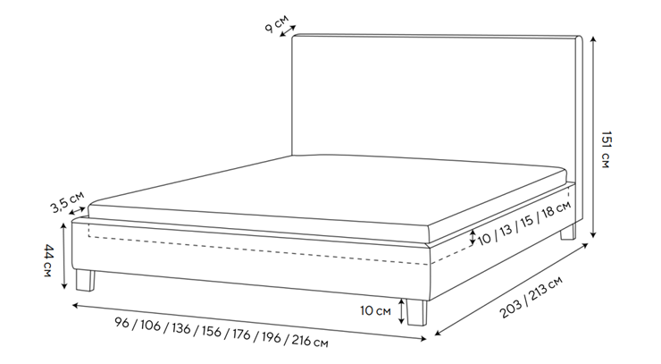 Кровать Rhomby 160х200, Рогожка (Тетра Бежевый) в Самаре - изображение 1