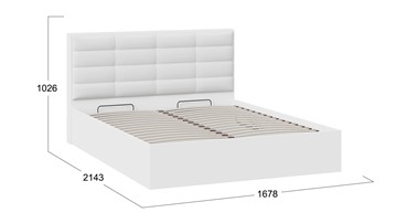 Кровать в спальню с подъемным механизмом Агата тип 1 (Белый) в Самаре - предосмотр 3