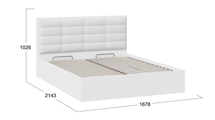 Кровать в спальню с подъемным механизмом Агата тип 1 (Белый) в Тольятти - изображение 3