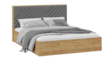 Кровать 2-спальная с подъемным механизмом Хилтон Тип 1 без заглушины (Дуб Крафт золотойВелюр Серый) в Самаре