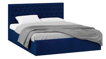 Двуспальная кровать с подъемным механизмом Порто (Велюр Confetti Blue) без заглушины в Тольятти