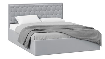 Двуспальная кровать с подъемным механизмом Порто (Велюр Confetti Silver) без заглушины в Тольятти