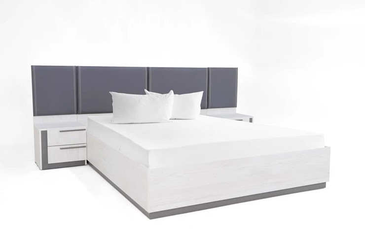 Кровать с подъемным механизмом двуспальная Винтер-16, винтерберг/темно-серый/спейс графит в Тольятти - изображение 5