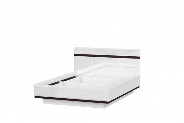 Кровать 2-спальная Соло универсальная 1,6х2,0, белый/белый глянец/венге в Тольятти - изображение