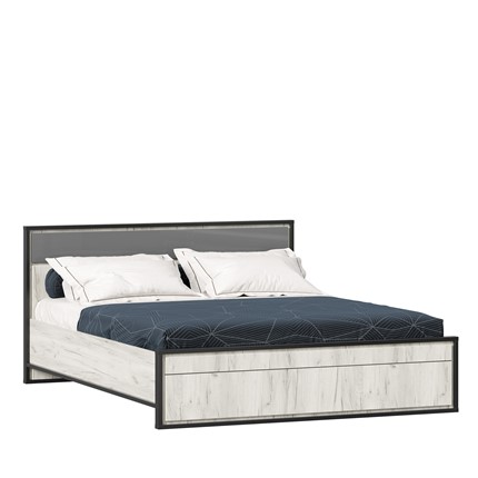 Кровать Техно 1600 (С основанием) Дуб крафт белый/Серый шифер 678.140 в Самаре - изображение