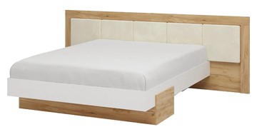 Кровать спальная Тоскана 1600 с декором (Дуб крафт золотой/Белый поры глубокие) с основанием в Самаре - предосмотр