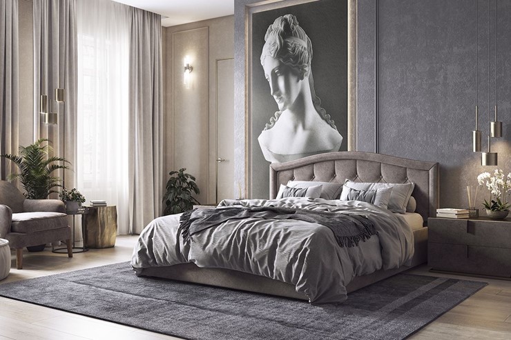 Кровать в спальню Верона 2 1.6, Какао (велюр) в Тольятти - изображение 3