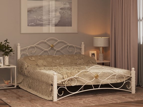 Спальная кровать Гарда 3, 160х200, белая в Тольятти - изображение