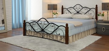 Кровать спальная Венера 1, 1600, черный/шоколад в Тольятти
