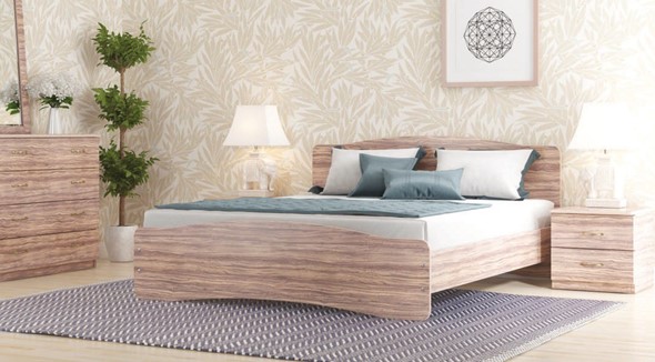 Кровать спальная Лира, 160х200 с основанием, сонома в Тольятти - изображение