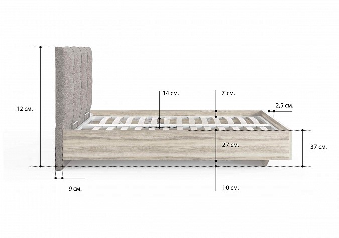 Двуспальная кровать Victoria (ясень ориноко) 160х200 с основанием в Тольятти - изображение 3