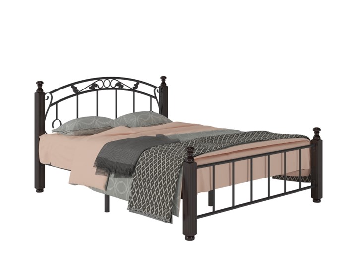 Двуспальная кровать Гарда 5, 160х200, черная в Тольятти - изображение 1