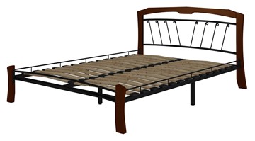 Спальная кровать Муза 4 Лайт, 1400, черный/махагон в Самаре - предосмотр 1
