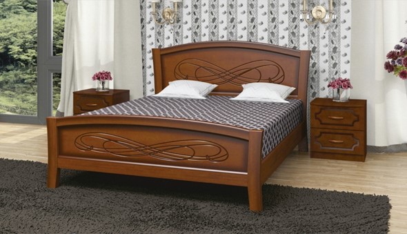 Кровать 2-спальная Карина-16 (Орех) 160х200 в Тольятти - изображение