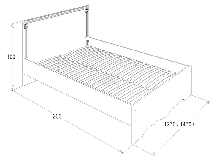 Кровать двуспальная Ольга 1Н 1600 в Тольятти - изображение 1