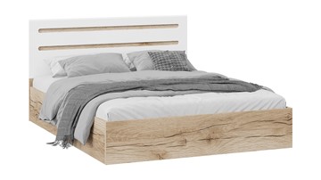 Двуспальная кровать с подъемным механизмом Фьюжн ТД-260.01.04 (Дуб Делано, Белый глянец) в Самаре