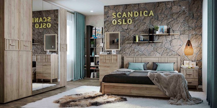 Кровать полутороспальная SCANDICA OSLO 308 (140), Основание с гибкими ламелями (дерево) в Тольятти - изображение 2
