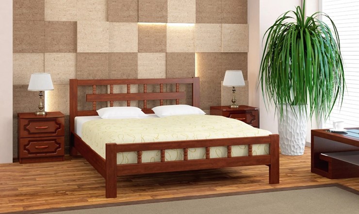 Кровать в спальню Натали-5 (Орех) 160х200 в Самаре - изображение 2