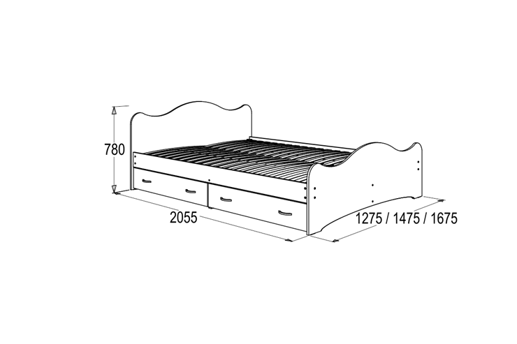 Кровать 6 с ящиками, 80х200 Венге с основанием в Самаре - изображение 1