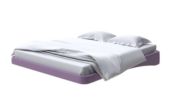 Кровать двуспальная парящая 160х200, Экокожа (Слива) в Самаре - изображение