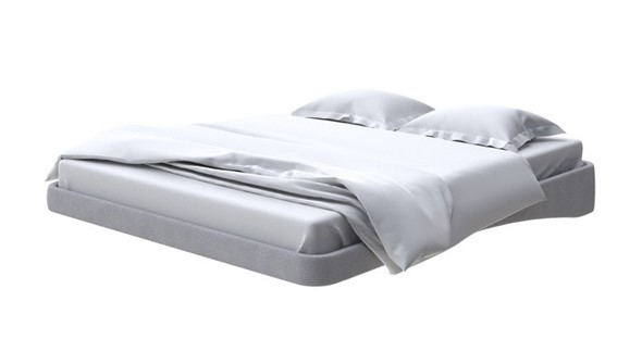 Кровать двуспальная парящая 160х200, Рогожка (Тетра Стальной) в Тольятти - изображение