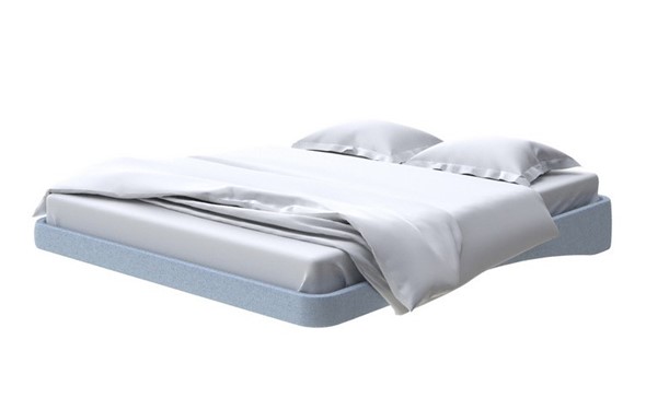 Парящая кровать 160х200, Велюр (Scandi Cotton 21 Китайский Голубой) в Самаре - изображение