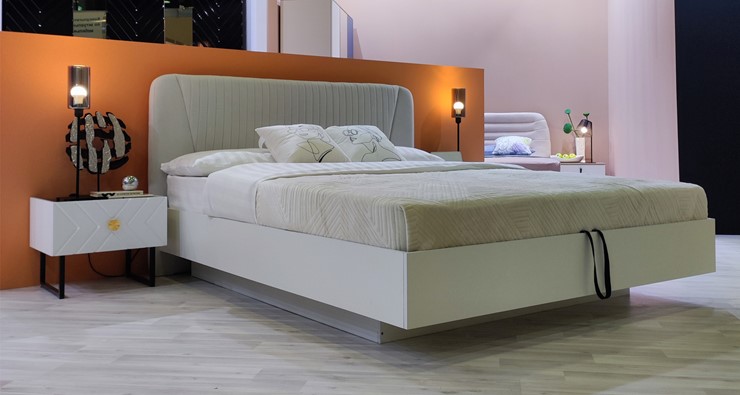 Кровать с механизмом Марсель-11 (Белый, ткань Catania white) 1400 в Тольятти - изображение 4