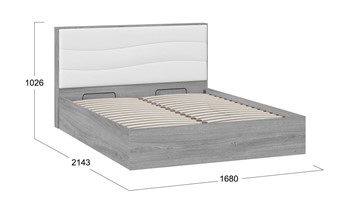 Кровать с механизмом 2-спальная Миранда тип 1 (Дуб Гамильтон/Белый глянец) в Тольятти - предосмотр 1