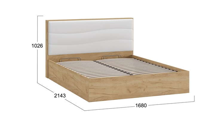 Кровать с механизмом Миранда тип 1 (Дуб крафт золотой/Белый глянец) в Самаре - изображение 1