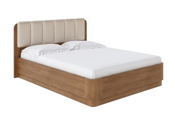 Кровать с подъемным механизмом Wood Home 2 160х200, Экокожа (Антик (сосна) с брашированием/Бежевый перламутр) в Самаре