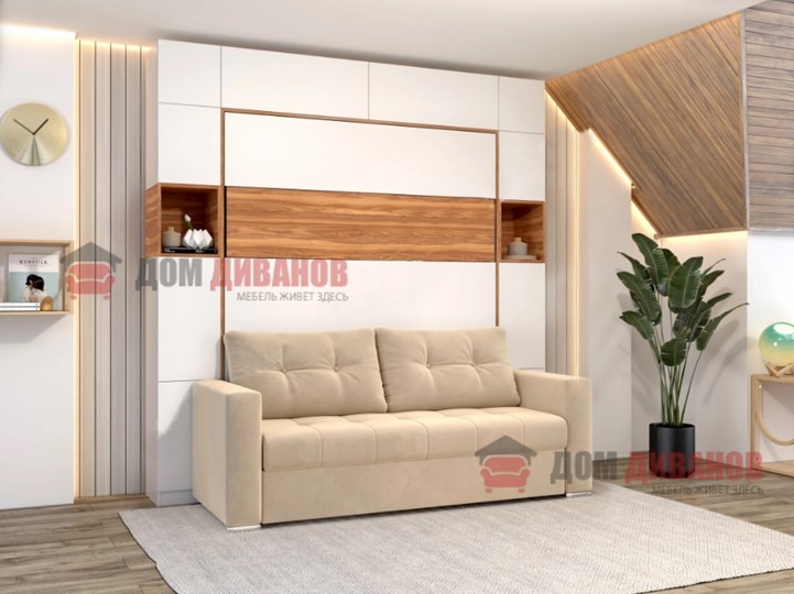 Кровать-шкаф с диваном Аделина 1600х2000 в Тольятти - изображение 1