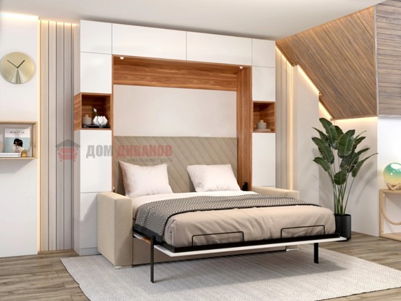 Кровать-шкаф с диваном Аделина 1600х2000 в Тольятти - изображение