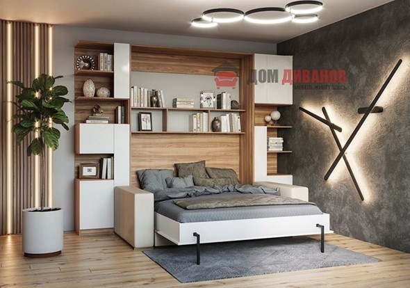 Кровать-шкаф с диваном Дина, 1200х2000 в Тольятти - изображение
