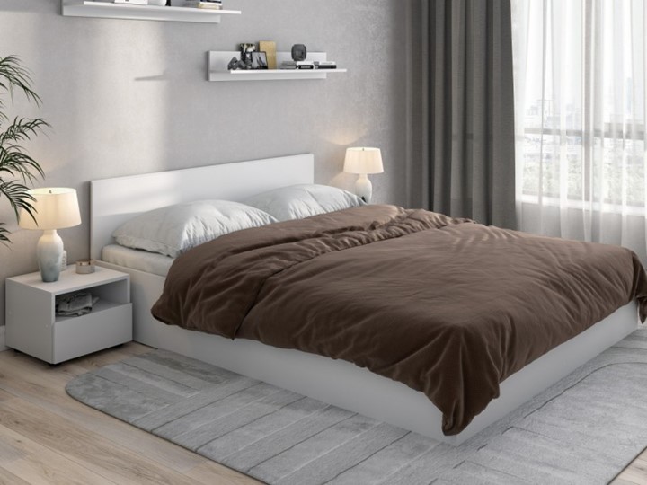 Кровать 2-спальная Токио (1,6х2,0), белый текстурный в Тольятти - изображение 2