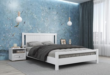 Кровать в спальню Ванесса из массива сосны (Белый Античный) 160х200 в Тольятти - предосмотр 1