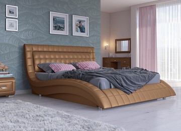 Кровать с механизмом 2-спальная Атлантико 200x200, Экокожа (Бронзовый перламутр) в Самаре